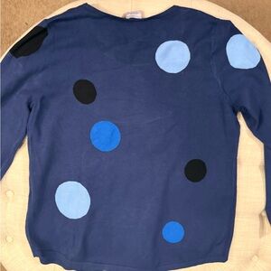 Chico's Navy and Light Blue Polka Dot Sweater